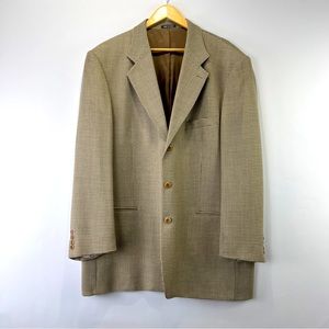 Bachrach Blazer 100% wool brown jacket checkered sport coat Men’s size 48L